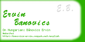 ervin banovics business card